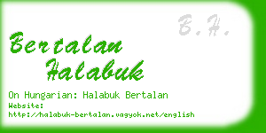 bertalan halabuk business card